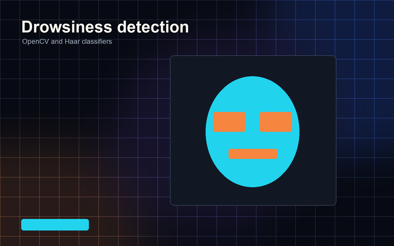 Abstract computer vision visual representing face and eye detection regions.